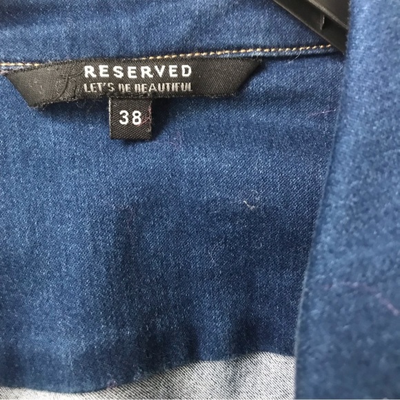 RESERVED Women’s Blue Utility Denim Shirtdress Mini Size 38 (M) - Picture 6 of 11